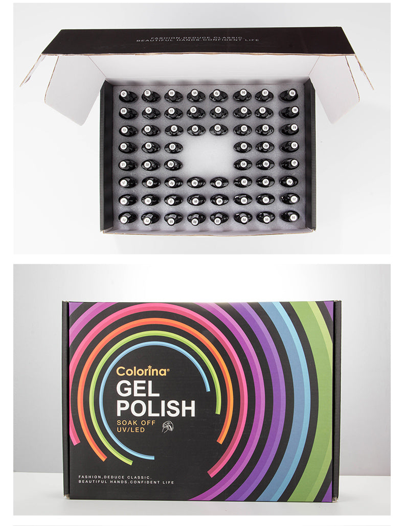 Colorina gel semipermanente set 60 colores 7 ml